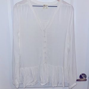 Japna White Gauzy Button Blouse (M)
